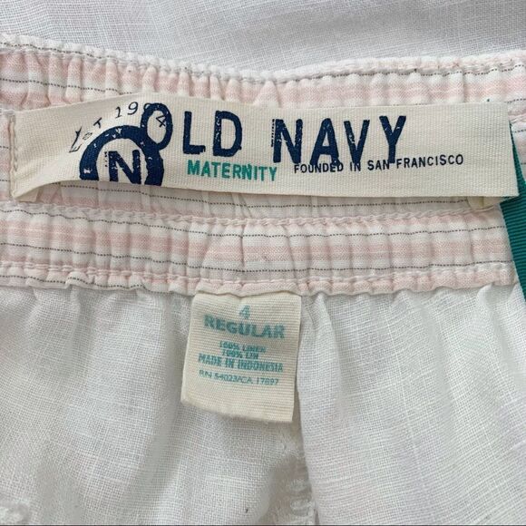 Old Navy Maternity 100% Linen White Summer Shorts, Size 4 - Picture 8 of 11